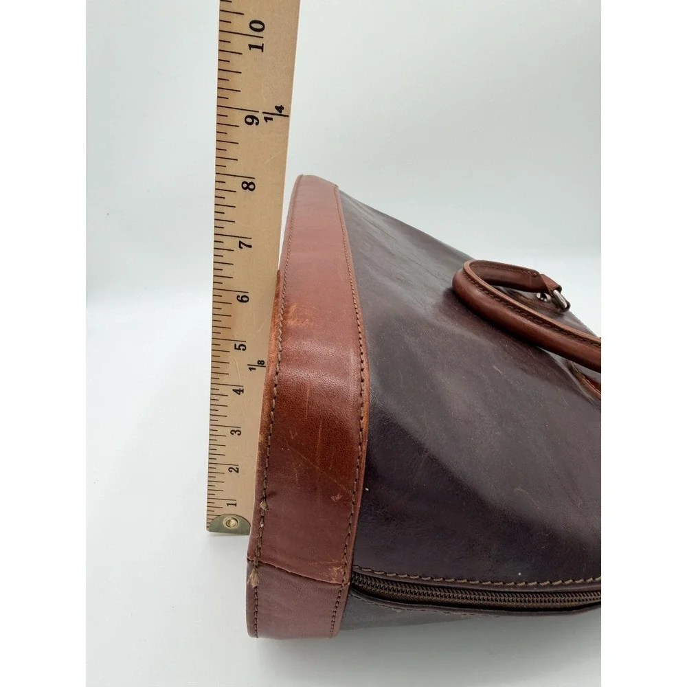Vera Pelle Satchel Bag Womens Medium‎ Brown Leather Made In Italy Purse